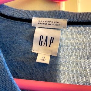 Gap.  Medium size.  Baby blue v neck sweater